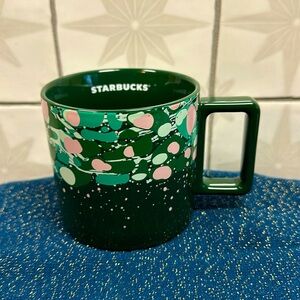 Starbucks Holiday Mug NWT Green pink